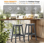 VINGLI 29 Inch Outdoor Bar Stools Set of 4, HDPE Weather Resistant Barstools - Image 5