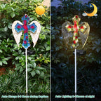 YJFWAL Cardinal Bird&Rose Cross Garden Stake Light, Solar Glass Cross - Image 2