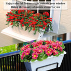 8pcs Rectangle Window Boxes Planters, 17 Inches Long Window Sill Planter Box - Image 3