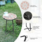VCUTEKA Patio Side Table Outdoor Accent Table Bistro Coffee Table Plant End - Image 4