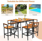 Tangkula 7-Piece Acacia Wood Bar Set - Image 8