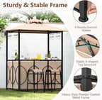 Tangkula 3-Piece Patio Bar Set, Grill Gazebo & 2 Bar Stools - Image 6