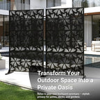72in Metal Privacy Screen Outdoor Decorative Panel – Freestanding Rustproof - Image 2