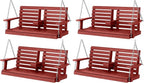 KINGYES Outdoor Hanging Porch Swing Set of 4, 2 Seat Patio Chair by KINGYES