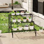 3 Tier Metal Plant Stand Outdoor Indoor, Heavy Duty Flower Pot Holder Display - Image 5
