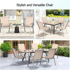 Patio Chairs Sset of 4, Easily Set Up Stackable Outdoor Dining Chairs - Image 8