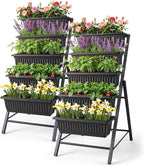 Homdox 2 Pack Vertical Garden Bed, 5 Tiers Vertical Raised Garden Planter by HOMDOX