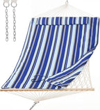 SUNCREAT 2 Person Hammock with Hardwood Spreader Bar, Outdoor Rope Hammock with by SUNCREAT