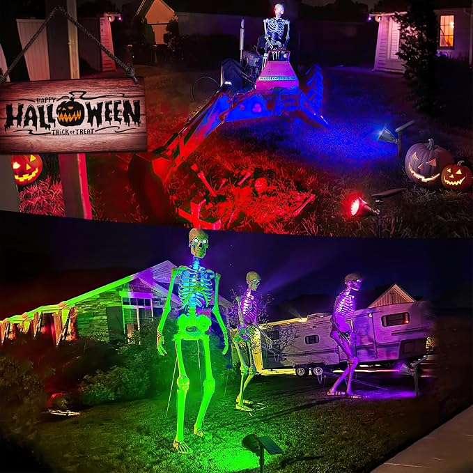 JSOT 2 Pack Christmas Solar Spotlights, RGB Solar Spot Light Outdoor Waterproof - Image 3