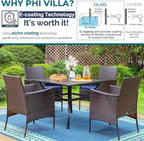PHI VILLA 5 Piece Patio Dining Set - Image 9