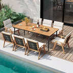 Tangkula 79" Acacia Wood Outdoor Dining Table - Image 3