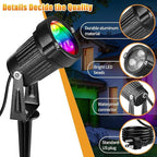 OurLeeme Lawn Flood Light Stake, 2-in-1 Waterproof Outdoor Remote Control - Image 4