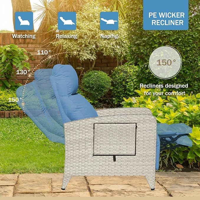 Upgraded Outdoor Recliner Chair, Reclining Patio Chairs - Image 4
