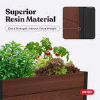 Keter 48" X 48" inches Wood Look Raised Garden Bed, Durable Outdoor Herb Garden - Image 7
