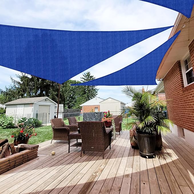 Patio Paradise 10' x 10' x 9'10" Sun Shade Sail Triangle Canopy, Permeable by Patio