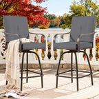 Outdoor Swivel Bar Stools Set of 2, Bar Height Patio Chairs by Godappe