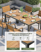 7-Piece Outdoor Dining Set, Aluminum Dining Table Set - Image 2