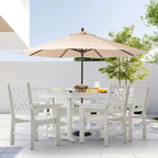 HDPE Dining Table Set for 6, 7-Piece Outdoor Table and Chairs Include 6 Dining - Image 7