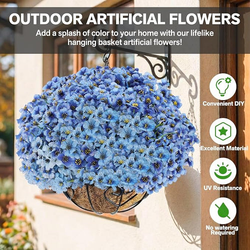 22 Pack Artificial Flowers Outdoor Fake Plants, Faux Flowers UV Resistant - Image 2