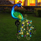DREAMSOUL Metal Peacock Garden Solar Lights Outdoor Decorative Garden Stake by DREAMSOUL