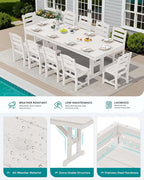 SERWALL Outdoor Dining Table, All Weather HDPE Outdoor Furniture - Image 3