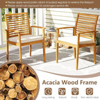 Tangkula 7 Piece Patio Acacia Wood Dining Set - Image 8