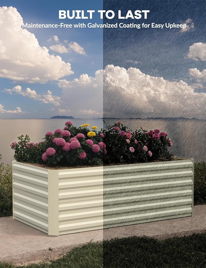 Garvee 2PCS 8x4x2ft Galvanized Raised Garden Bed Outdoor, Rust-Resistant Raised - Image 3