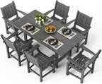 Pamapic 7 PCS Outdoor Dining Set, Spacious HDPE Outdoor Table and Chairs - Image 8