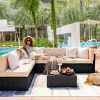 Pamapic 7 Pieces Outdoor Sectional Furniture，Wicker Patio sectional Furniture - Image 4