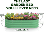 Plant & Plot Galvanized Raised Garden Beds Outdoor // 4×2×1 ft Planter Raised - Image 4