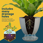 Gray Plant Pots with Drainage Holes & Saucers 3 Pack, Indoor & Outdoor - Image 6