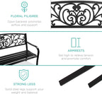 Best Choice Products Outdoor Bench Steel Garden Patio Porch Furniture - Image 6