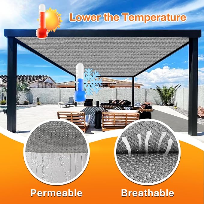Artpuch Outdoor Pergola Shade Cover 11x17 FT Sun Shade Cloth - Image 4