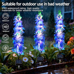 Solar Garden Lights, Solar Blue Delphinium Flowers Lights 4 Pack 80 LEDs - Image 5