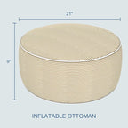 LVTXIII Outdoor Inflatable Ottoman, Portable Round Ottoman Pouf - Image 3
