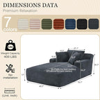 80 Inch Chaise Lounge Chair Indoor, Oversized Corduroy Upholstered Boneless - Image 2