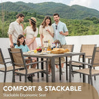 Devoko Patio Dining Set 7 Piece Outdoor Furniture - Image 6