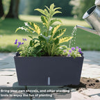 Window Box Planter 6 Pcs, 16.5 Inches Self Watering Rectangle Flower Plant Pots - Image 3