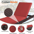 HOMREST Outdoor Lounge Chairs Set of 2, Patio Wicker Chaise Lounge - Image 4