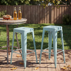 Shahoo 30 Inches Metal Bar Stools Counter Height Stackable Backless Stools - Image 8