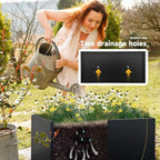 Galvanized Steel Planter Black Metal Outdoor Planter Powder Coated 32" x 12" x - Image 6