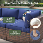 Aoxun 7 Piece Patio Furniture Set Wicker Rattan Patio Conversation Set Outdoor - Image 4
