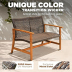 Idzo Harmonie 800lbs Capacity Outdoor Loveseat Furniture, FSC Certified Acacia - Image 4
