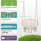 Sorbus Stylish Boho Swing Chair - Image 5