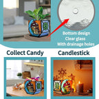 Stained Glass Moon Mushroom Planter, Indoor Decorative Plant Pot - Image 5