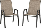 PHI VILLA Patio Chairs Set of 2, Outdoor Stackable Dining Chairs by PHIVILLAThepioneerofcomfortablehouseholdsupplies