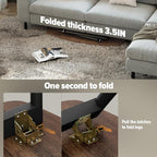 WOHOMO Folding Coffee Table for Small Spaces, No Assembly Farmhouse Portable - Image 3