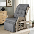 Outdoor Recliner with Adjustable Back and Footrest, Patio 150° Lay Flat - Image 3