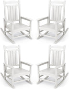 KINGYES Oversized Outdoor Rocking Chair Set of 4, High Density Polyethylene by KINGYES