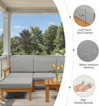 VINGLI 5 Pieces Wood Patio Furniture L-Shaped Outdoor Sectional Sofa Set - Image 5